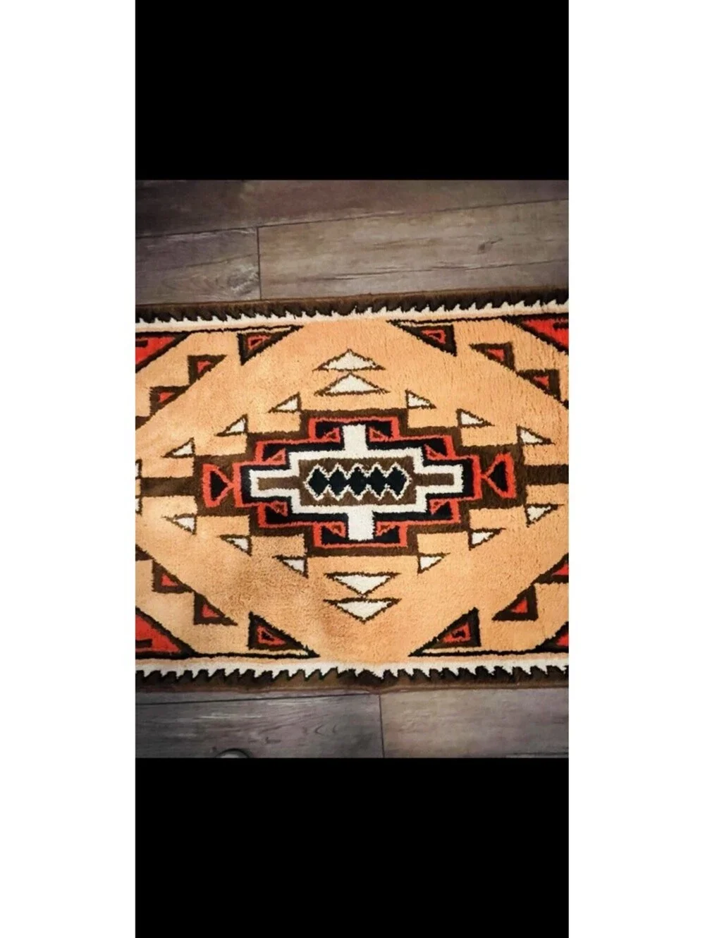 Vintage Native American Navajo Area Rug 57” By 28.5”